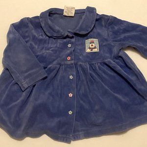MULBERRIBUSH Girls' LSl SNOWMAN Velour Swing Top ~ Sz 24m